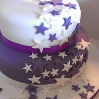2 tier purple and cream
