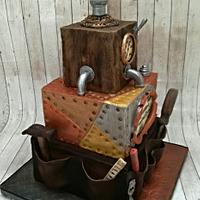 Vintage and steampunk cake for an electrician
