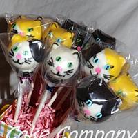 kitty cat cake and cake pops