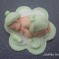 Fondant baby and shoes