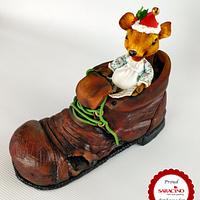 Christmas Mouse in shoe - Saracino Xmas Tree 