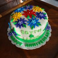 Flowered Anniversary Cake 
