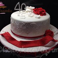 Ruby wedding cake lace