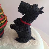 Scottie dog Christmas cake 