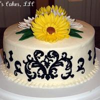 Damask Sunflower Cake