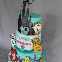 Disney themed birthday cake