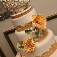Peach and Gold Flower Ball