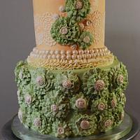 Buttercream Ruffle Flower Cake