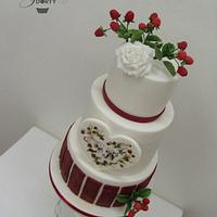 Raspberry wedding cake