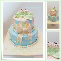 Peas in a Pod Baptism Cake