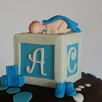 Baby Block Baby Shower Cake