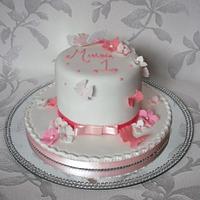 Girly butterly birthday cake
