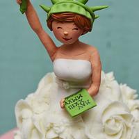Statue of Liberty Bridal shower cake