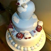 Topsy Turvy Plane and Train Cake