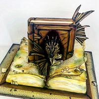 Book dragon cake 