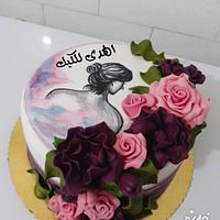 كعكة الفتاة المرسومه