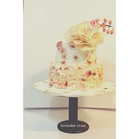 A 2 tier wedding cake