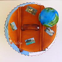 Suitcase travels cake