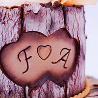 Romantic bark cake