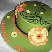 Art Deco in Citrus Colours Birthday Cake