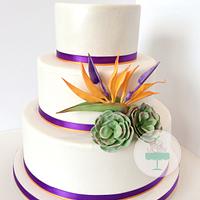 Bird of Paradise wedding cake