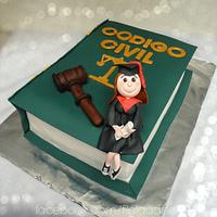 Graduation book cake
