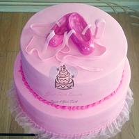 Pink Little Ballerina 1st Birthday Cake