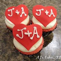 Wedding Heart Cupcakes