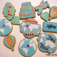 Travel themed cookies 