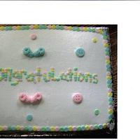 cute as a button baby shower cake 