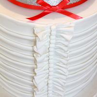 Pleats and Damask Wedding Cake