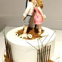 surf wedding cake