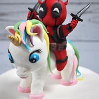 Unicorn & Deadpool cake