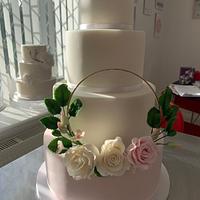 Floral Hoop Weeding Cake