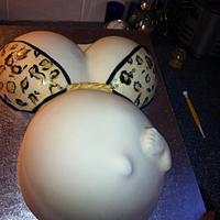 Baby bump cake with foot. x