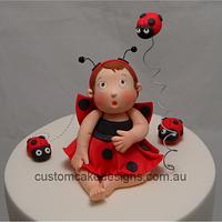 Ladybug 1st birthday Cake