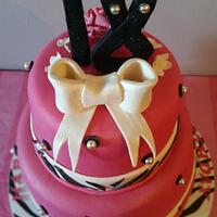 Pink and zebra cake