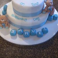 Bear christening cake
