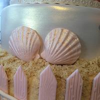 Peach Beach Wedding Cake