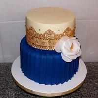 Navy & Gold Bridal Shower Cake