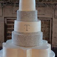 Quatrefoil Bling Wedding cake