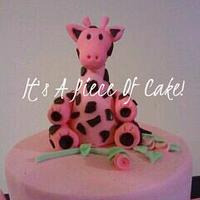 Giraffe 1st Birthday Buttercream Icing 2 Tier SMASH CAKE