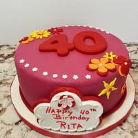 40th. birthday cake