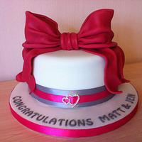 Bow Engagement cake