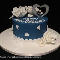 Rose and Heart Anniversary cake