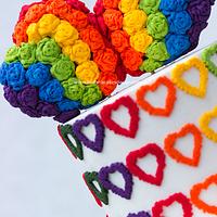 Colorful ruffles wedding cake