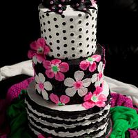Pink, black and white theme 