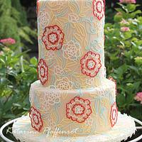 Summer filigree Weddingcake