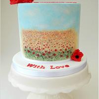 Painted Poppy Fields Cake