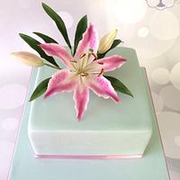 Stargazer Lily Birthday Cake